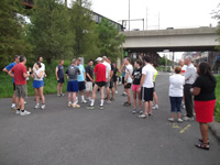 Participants prepare for the 5K AAPT Walk/Run through the University of Pennsylvania's historic campus.