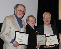 Elisha Huggins, Elizabeth Holsenbeck, and David Cook receive the Homer L. Dodge Citation for Distinguished Service to AAPT