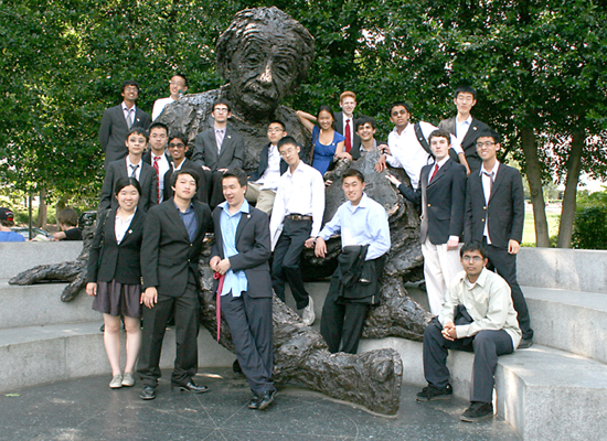 US Physics Team at the National Academy of Sciences Einstein monument