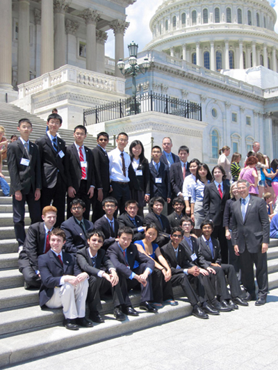 2012 U.S. Physics Team at U.S. Capitol with Rep. Rush Holt